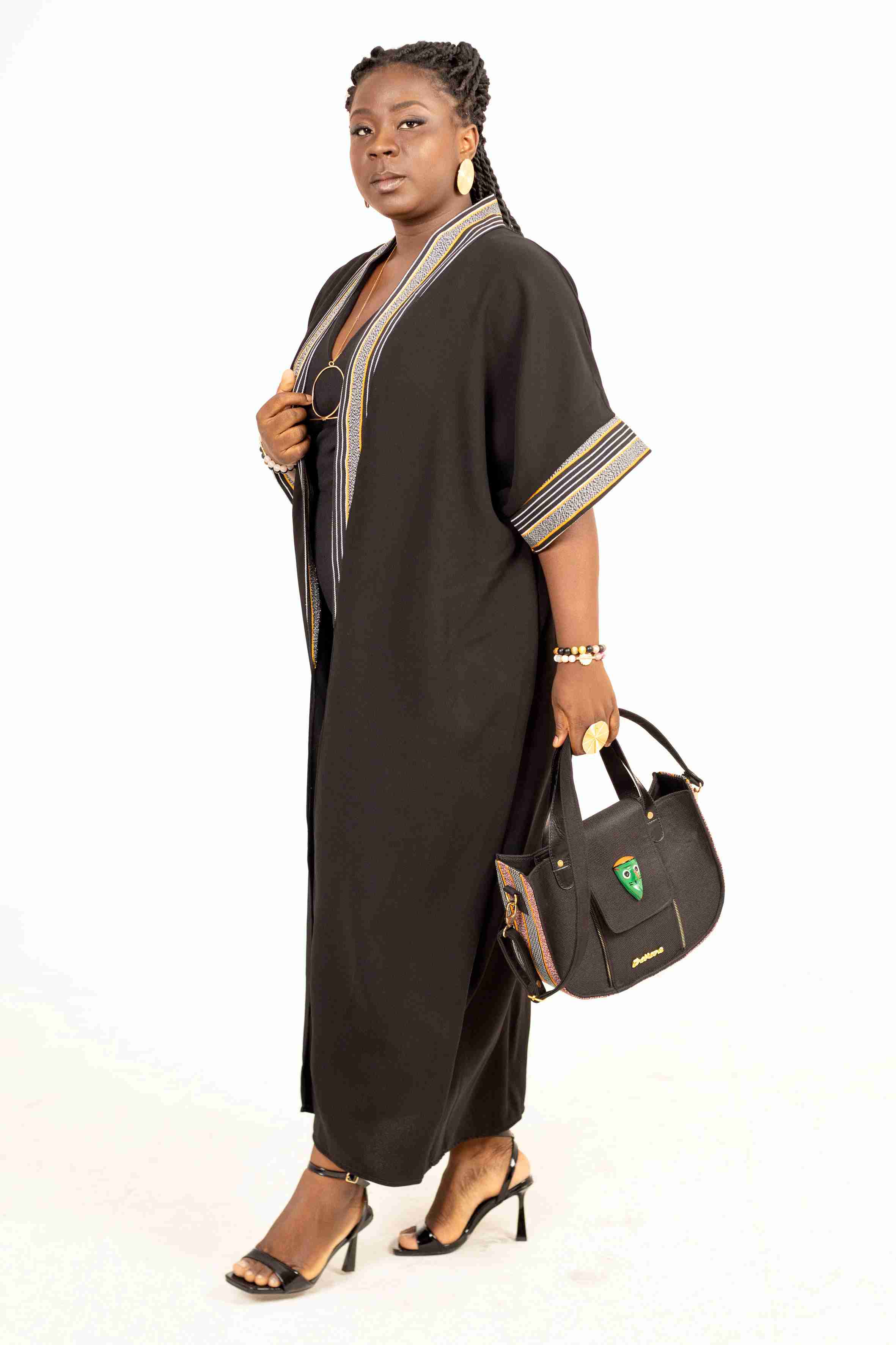 Sac à Main en Tissu Kente et Cuir